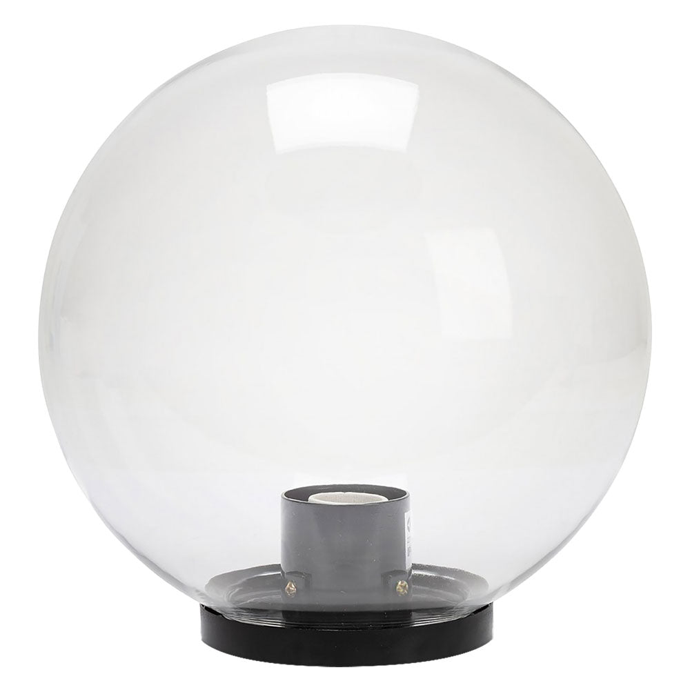 Lanterna testa-palo globo trasparente Ø 30 cm Velamp per giardino con attacco E27 e protezione IP44