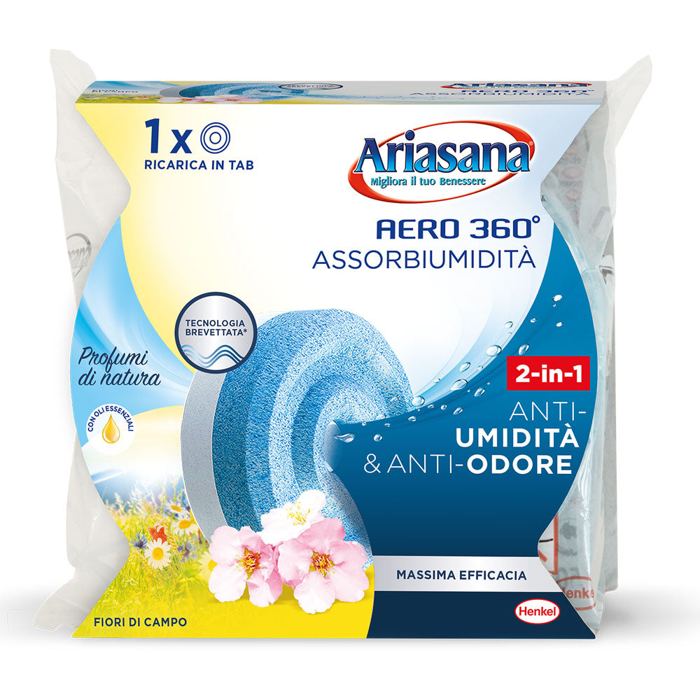 Ricarica assorbiumidità Ariasana Aero 360° TAB Fiori di Campo da 450 g