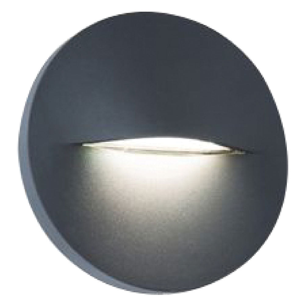 Segnapasso tondo LED Open Sovil colore grafite da 3W per illuminazione da esterno IP65
