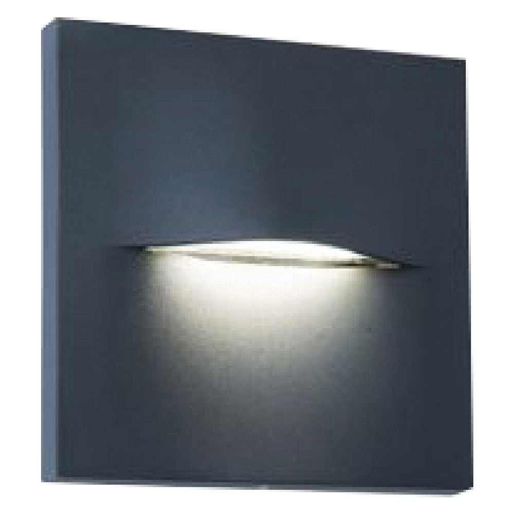 Segnapasso LED quadro OPEN Sovil grafite 3W 14x14 cm da parete per esterno IP65