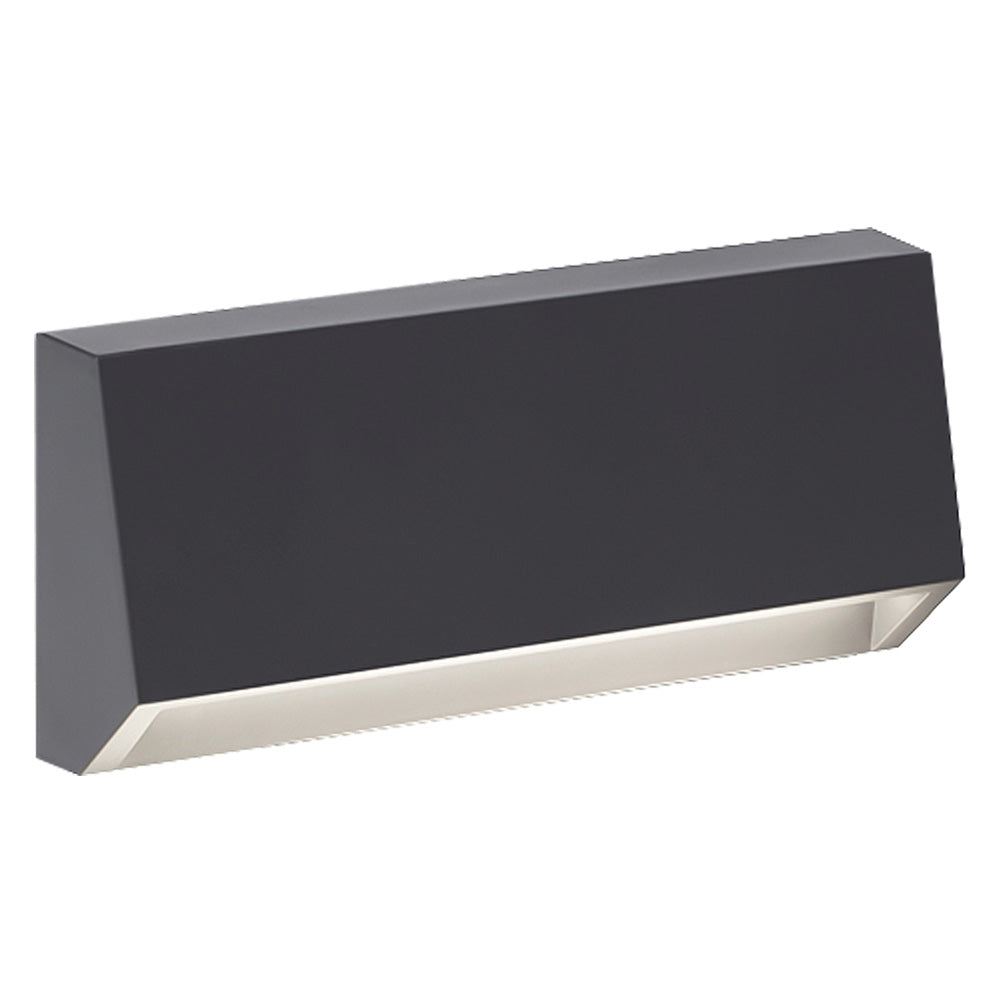 Segnapasso LED rettangolare 3W 4000K colore grafite per illuminazione esterna a parete
