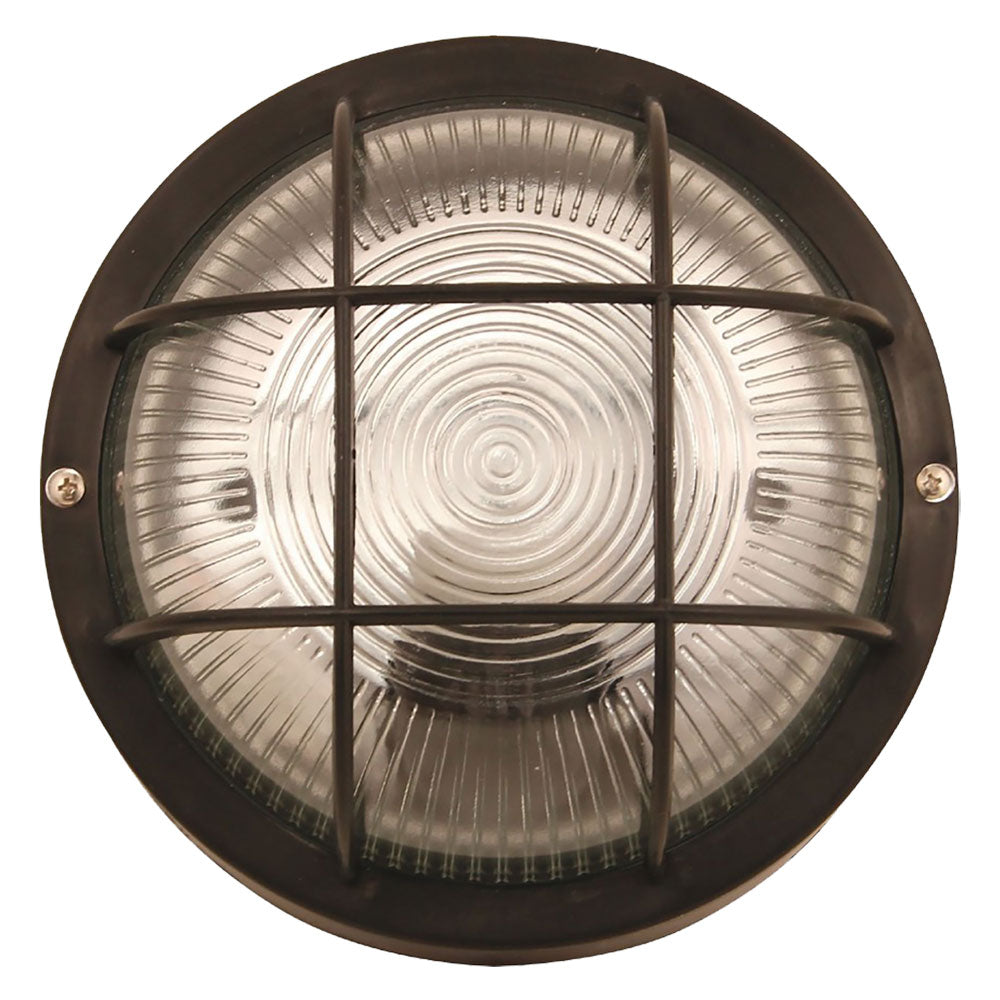 Plafoniera tonda nera IP44 E27 con vetro satinato e griglia per interno ed esterno Immagine principale del prodotto