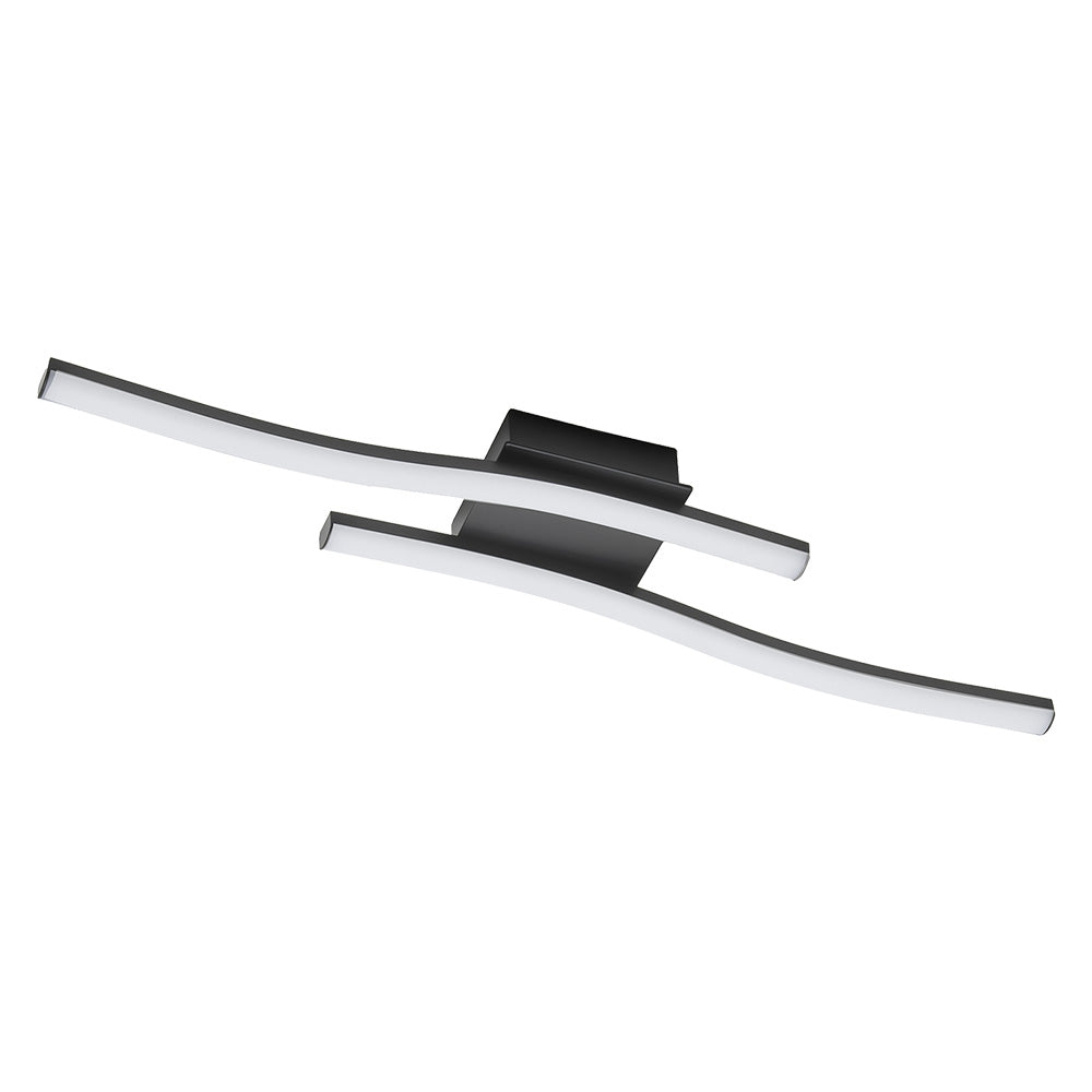 Plafoniera LED nera serie Tratti 10W 1450 lm con luce bianca naturale 4000K per parete e soffitto Immagine principale del prodotto