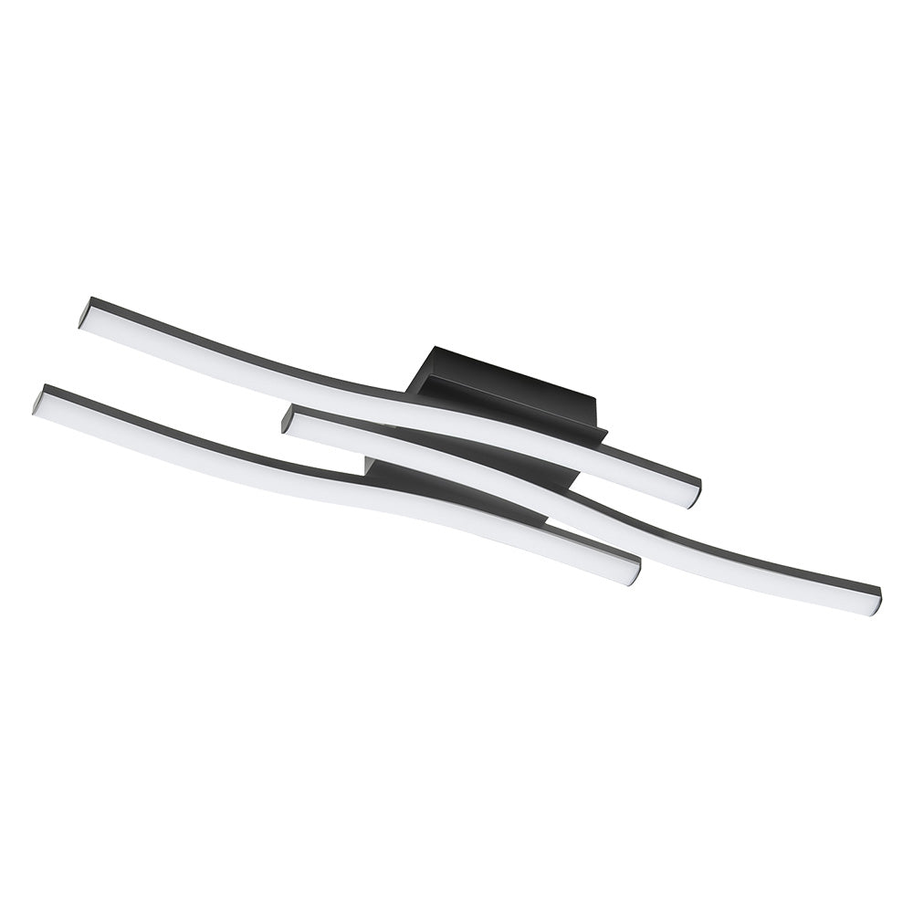Plafoniera LED serie Tratti in alluminio nero da 15W e 1950 lumen per parete o soffitto
