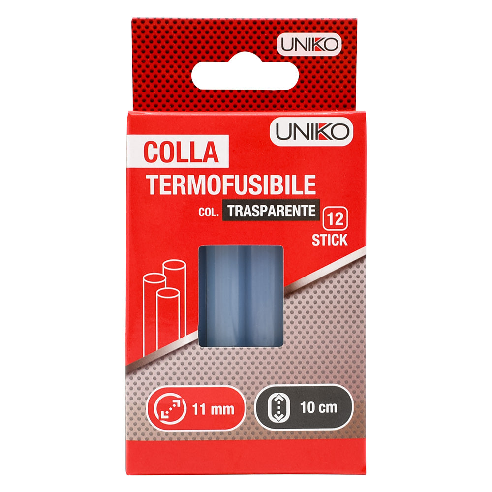 Colla termofusibile trasparente Uniko 11,2 x 100 mm - confezione da 12 pezzi Immagine principale del prodotto
