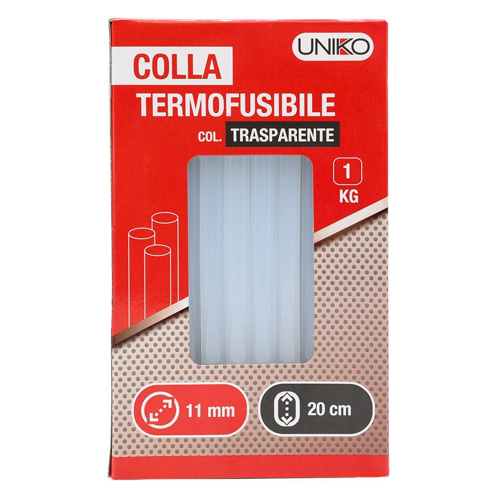 Colla termofusibile trasparente UNIKO 200 mm diametro 11,2 mm - confezione da 1 kg Immagine principale del prodotto