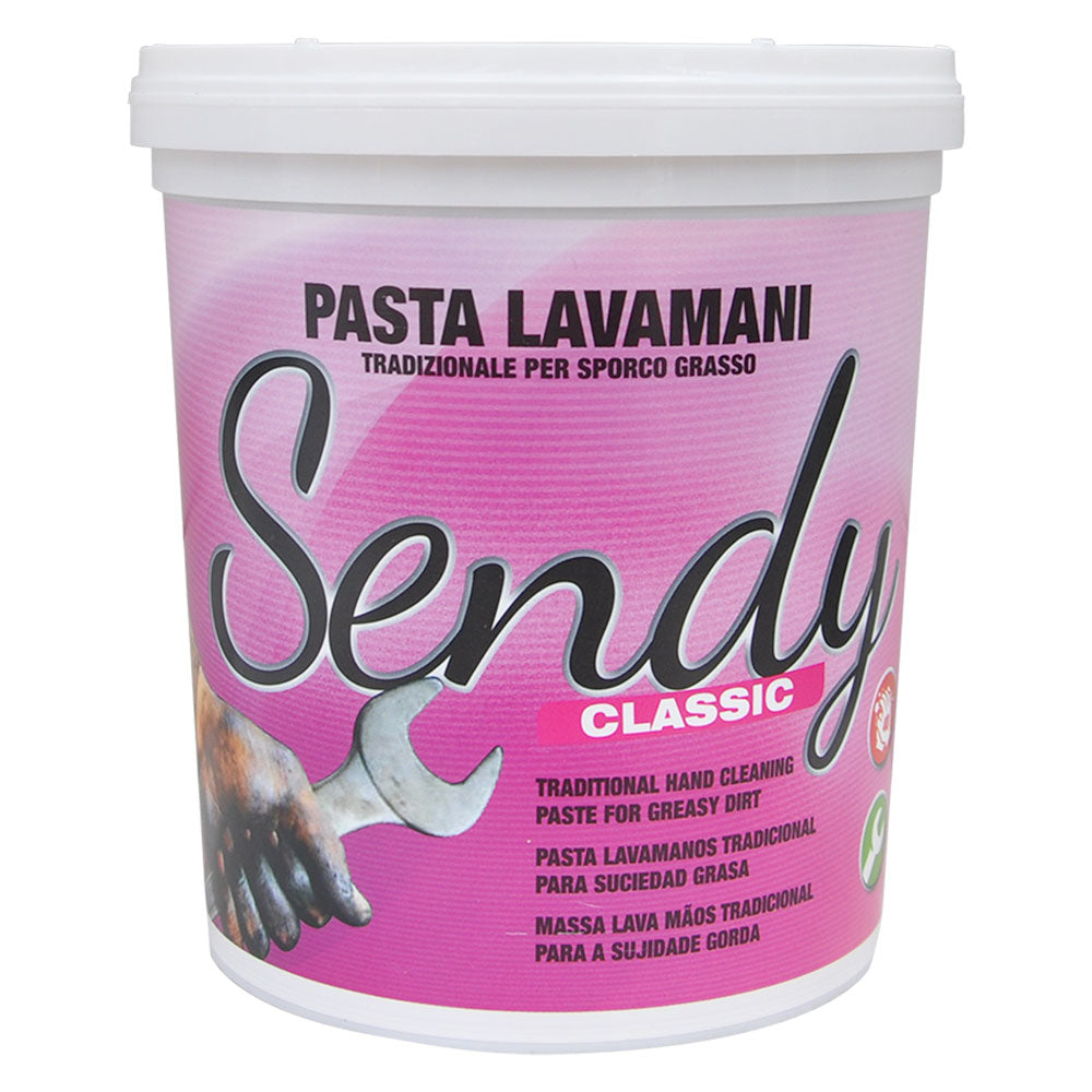 Barattolo di pasta lavamani Nettuno Sendy al limone da 1000 ml per uso professionale