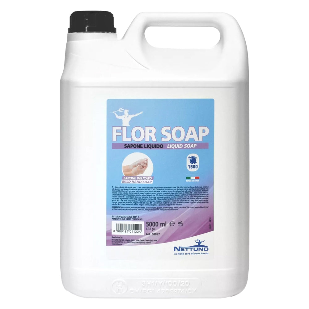 Tanica di sapone liquido Nettuno Flor Soap da 5000 ml al latte e miele