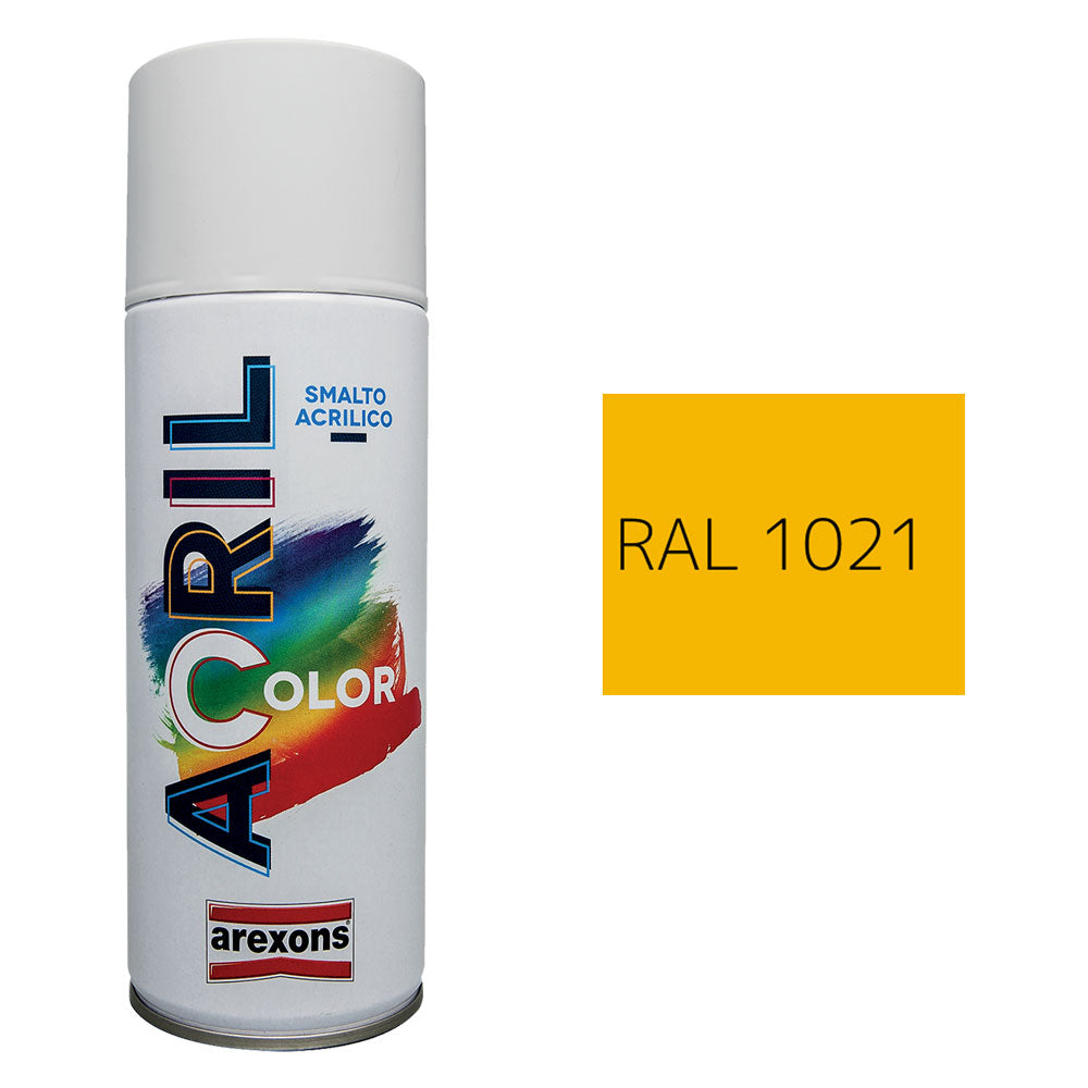 Smalto spray acrilico Arexons RAL 1021 giallo chiaro 400 ml