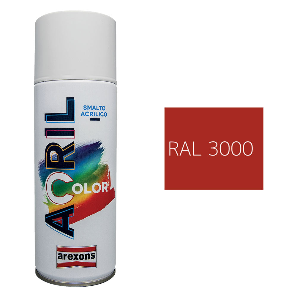 Smalto spray acrilico Arexons Rosso Fuoco RAL 3000 400 ml