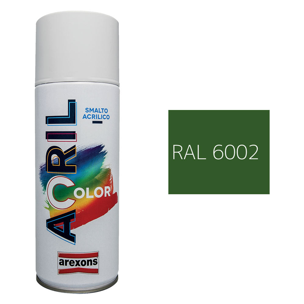 Smalto spray acrilico Verde Foglia RAL 6002 Arexons 400 ml