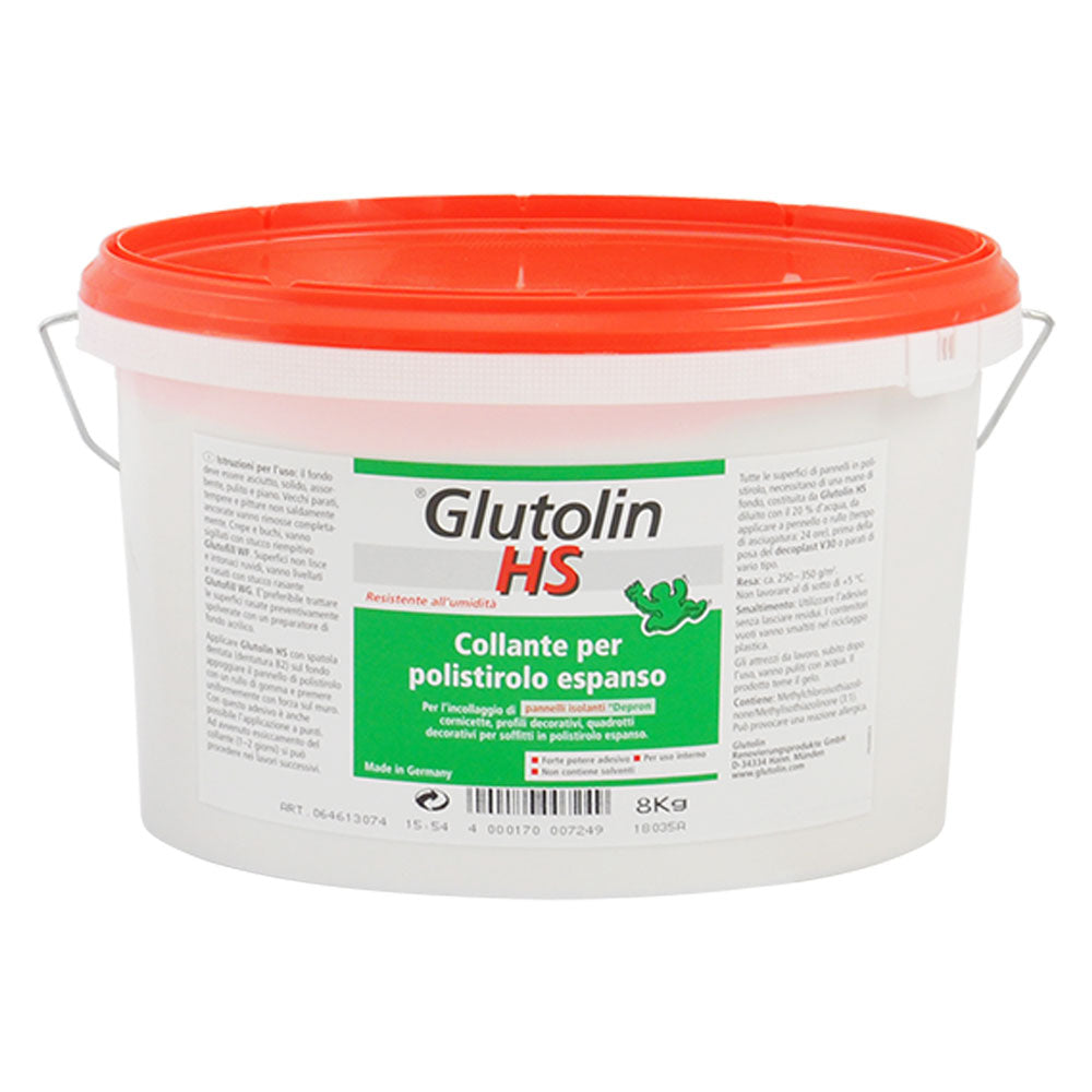 Collante per polistirolo Glutolin HS in secchio da 8 kg per pannelli Depron