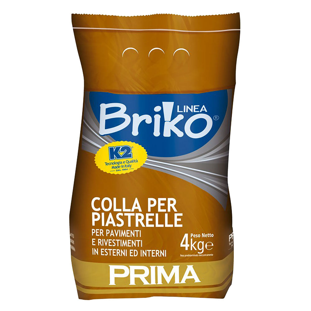 Collante bianco in polvere Briko K2 per piastrelle - confezione da 4 kg