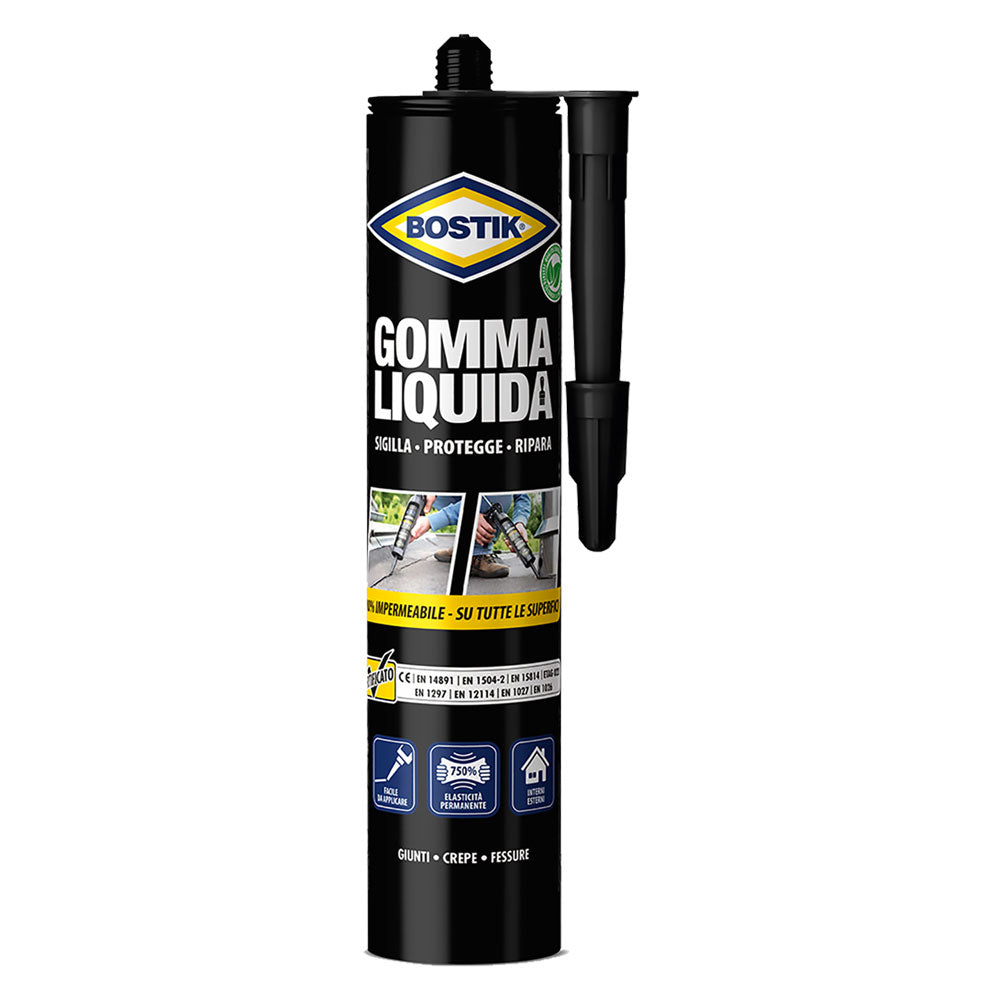 Gomma Liquida Impermeabilizzante Bostik Cartuccia 310g - Sigillante Nero Immagine principale del prodotto