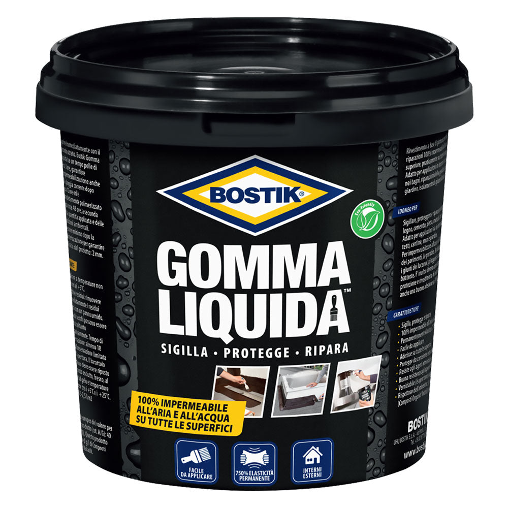Bostik Gomma Liquida Impermeabilizzante Nero Barattolo da 750 ml Immagine principale del prodotto