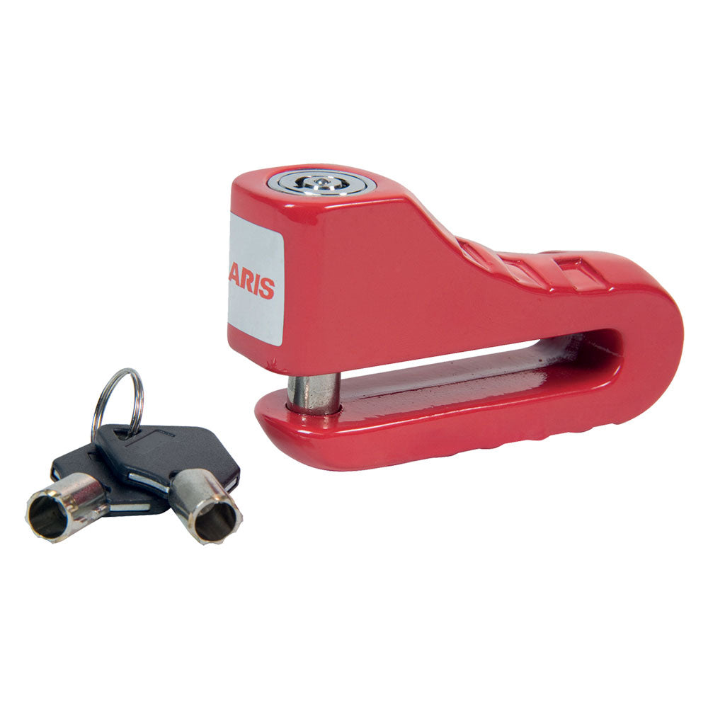 Proteggi moto e scooter con il bloccadisco con perno da 10 mm. Chiusura automatica, custodia e 2 chiavi incluse. Acquista ora per la massima sicurezza!