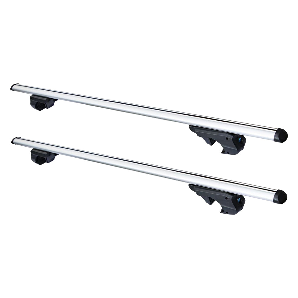 Barre portapacchi Zeus da 135 cm in alluminio superleggero. Portata 90 kg, piedi telescopici e montaggio universale per railing staccati. Acquista ora!