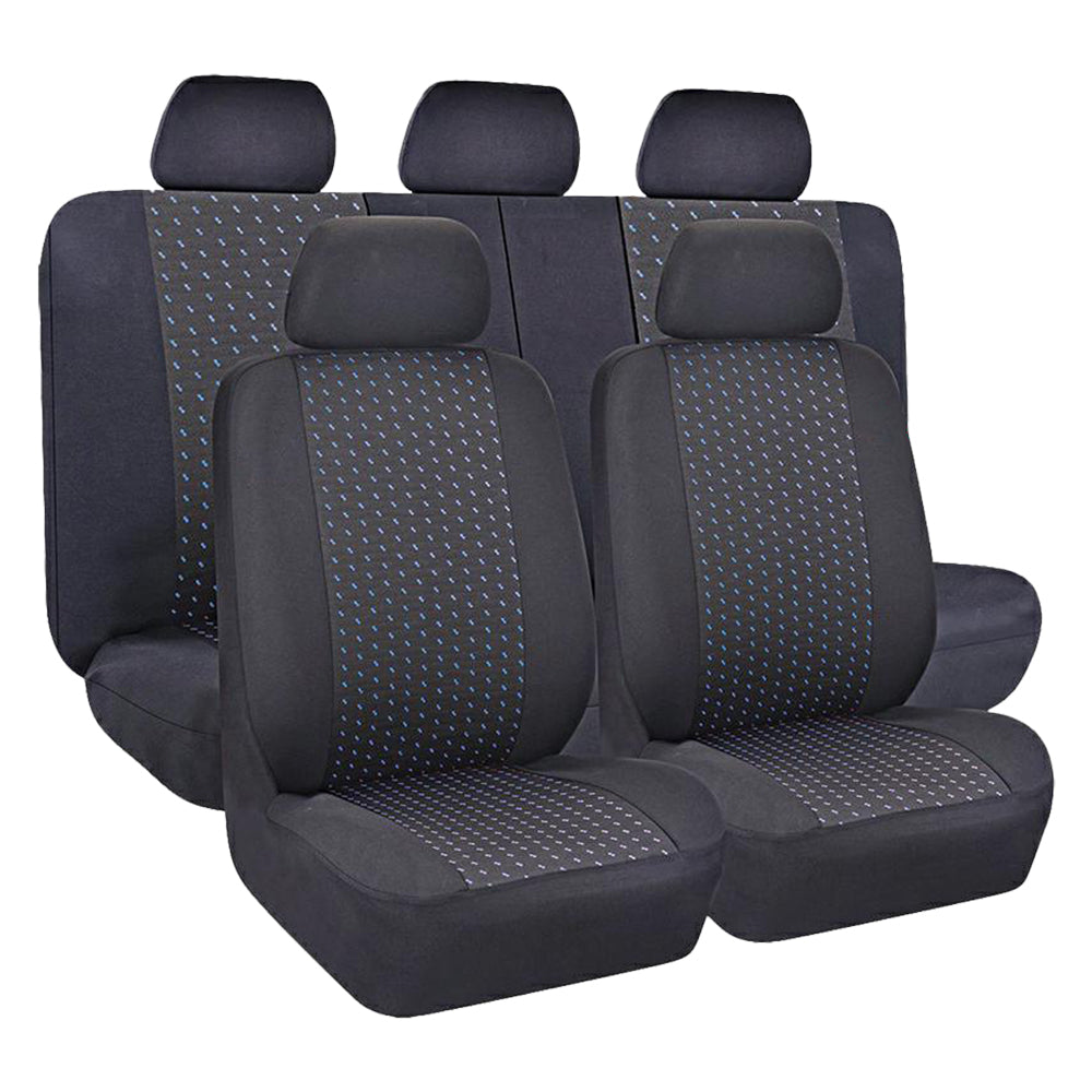 Rinnova gli interni con il set coprisedili auto Golden Blu da 9 pezzi. Design sportivo, cotone e poliestere con imbottitura 3 mm. Acquista ora!