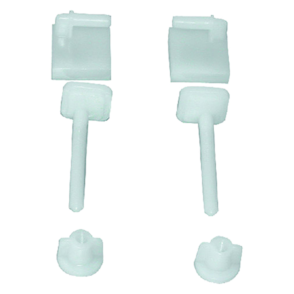 Coppia di supporti in PVC per fissaggio coprivaso e sedile WC - kit 2 pezzi in blister