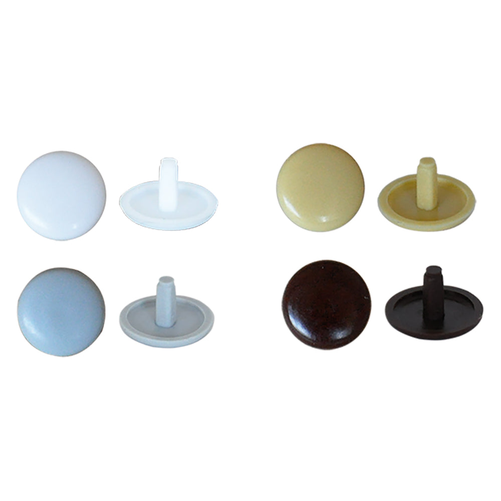 Confezione di cappucci coprivite Konkreto in plastica di colore grigio con diametro di 12 mm Immagine principale del prodotto