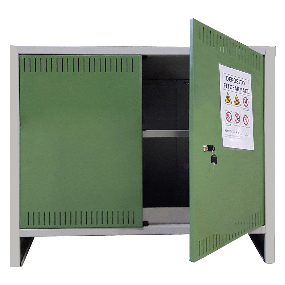 Armadio fitofarmaci Pratiko Prometal 2 ante 100x40x80 cm grigio e verde con vaschetta di raccolta Immagine principale del prodotto