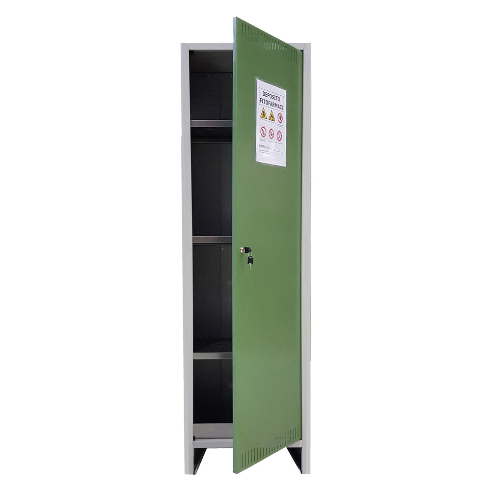 Armadio deposito fitofarmaci Pratiko Prometal ad 1 anta grigio e verde