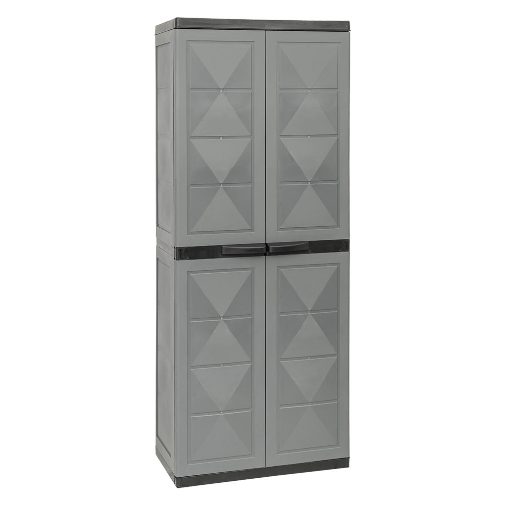 Armadio portascope Basic Line Trioplast 65x37x165 cm in polipropilene grigio scuro con 3 ripiani
