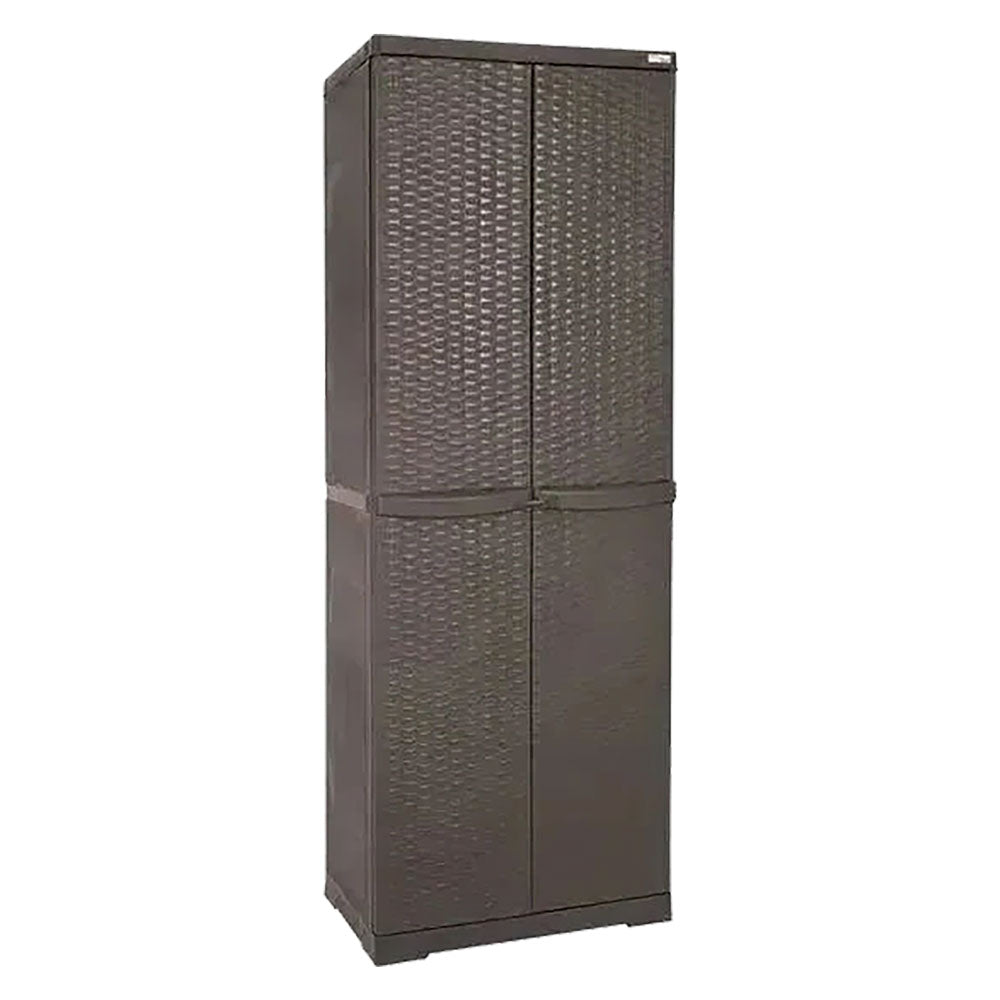 Armadio alto Rattan Wengé Trioplast 65x45x178 cm con 4 ripiani regolabili
