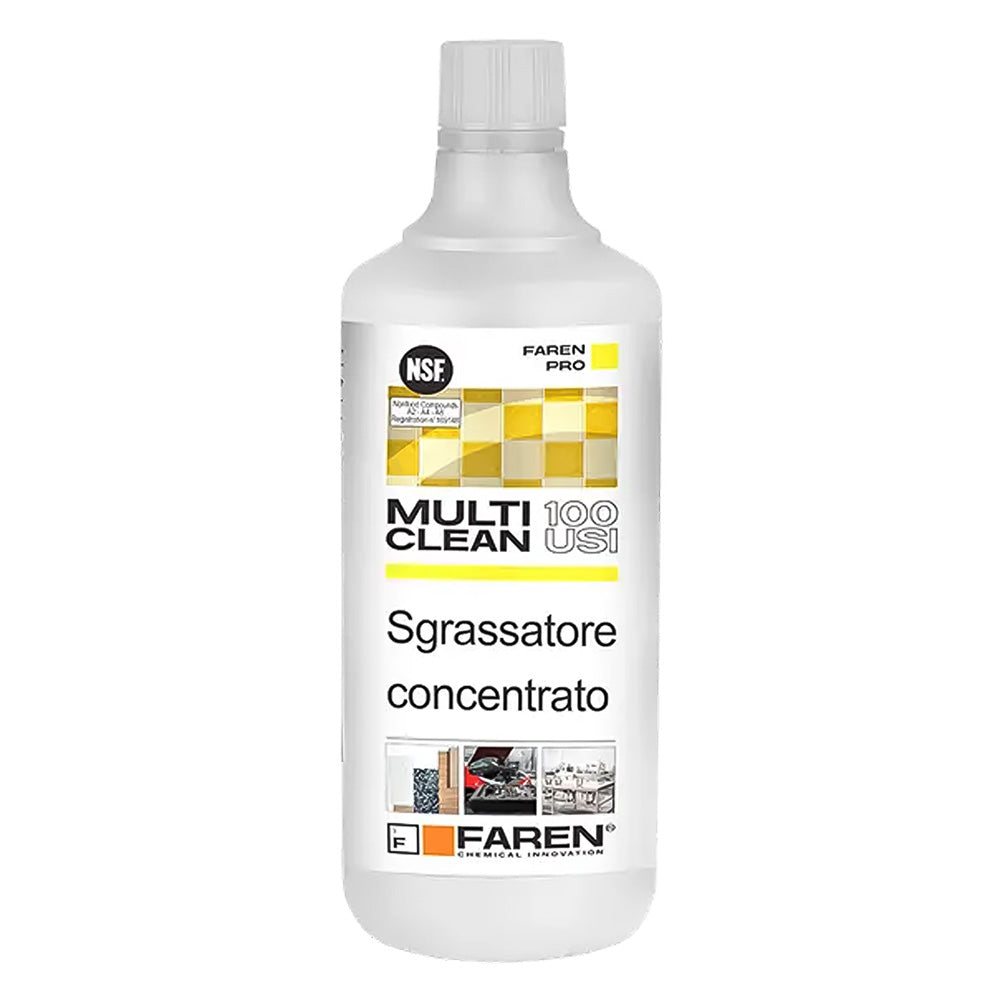 Flacone di detergente sgrassante Faren 100 Usi da 1 litro per pulizia multiuso