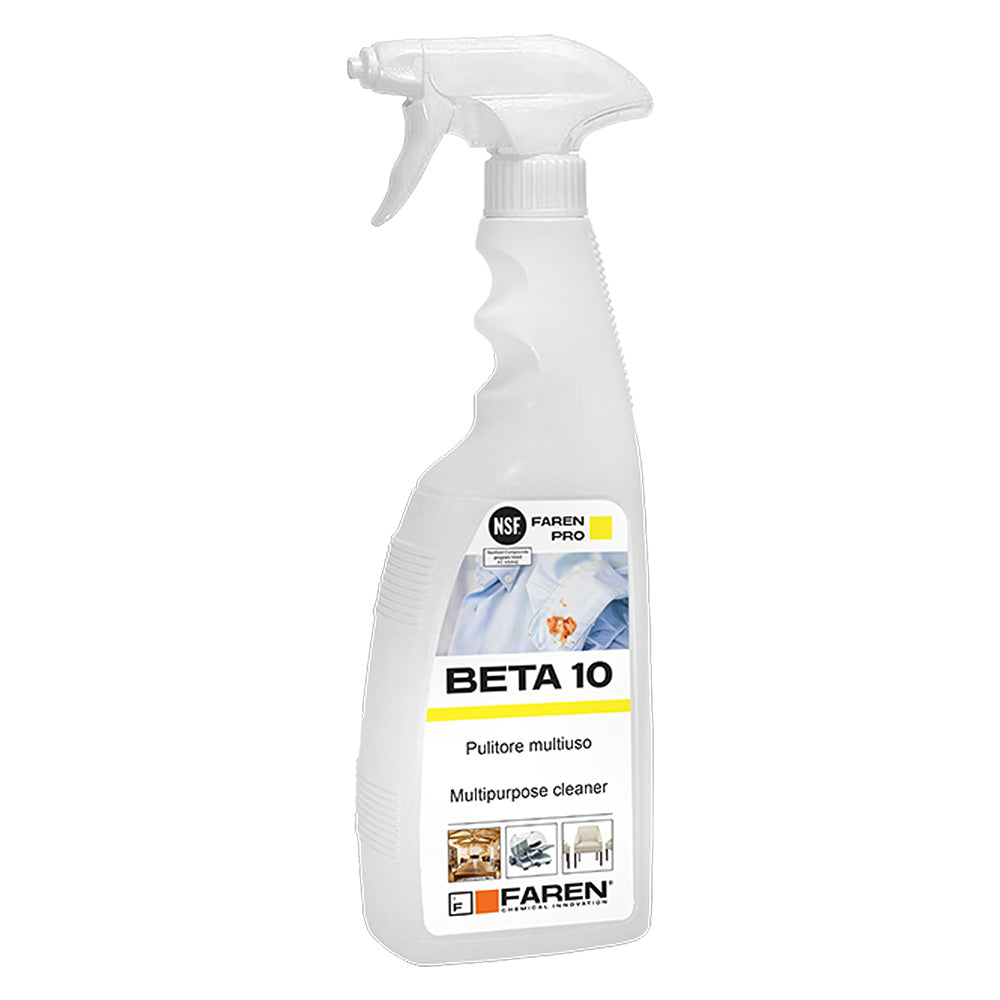 Flacone di sgrassante multisuperfici Faren Beta 10 da 750 ml con spruzzatore spray