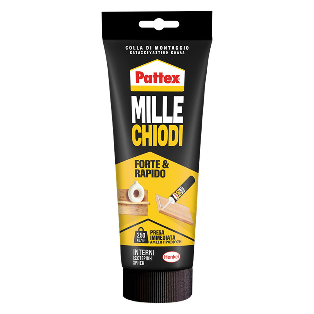 Adesivo Pattex Millechiodi Forte & Rapido Bianco da 100 gr per fissaggi senza viti Immagine principale del prodotto