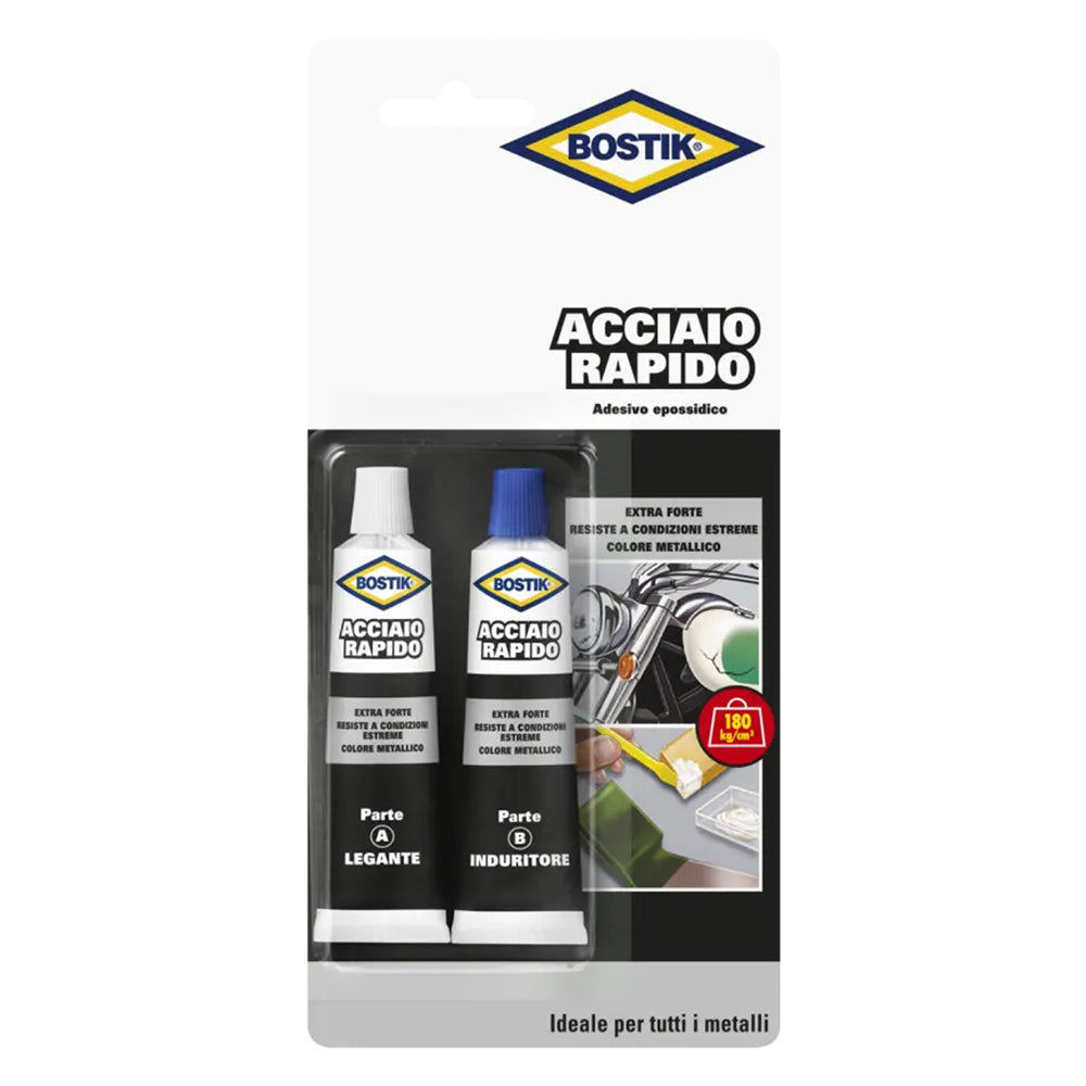 Adesivo epossidico bicomponente Bostik Acciaio Rapido per metalli - 30 ml (2 x 15 ml) Immagine principale del prodotto