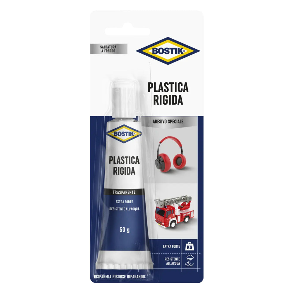 Adesivo trasparente Bostik per plastica rigida da 50g per PVC e ABS Immagine principale del prodotto