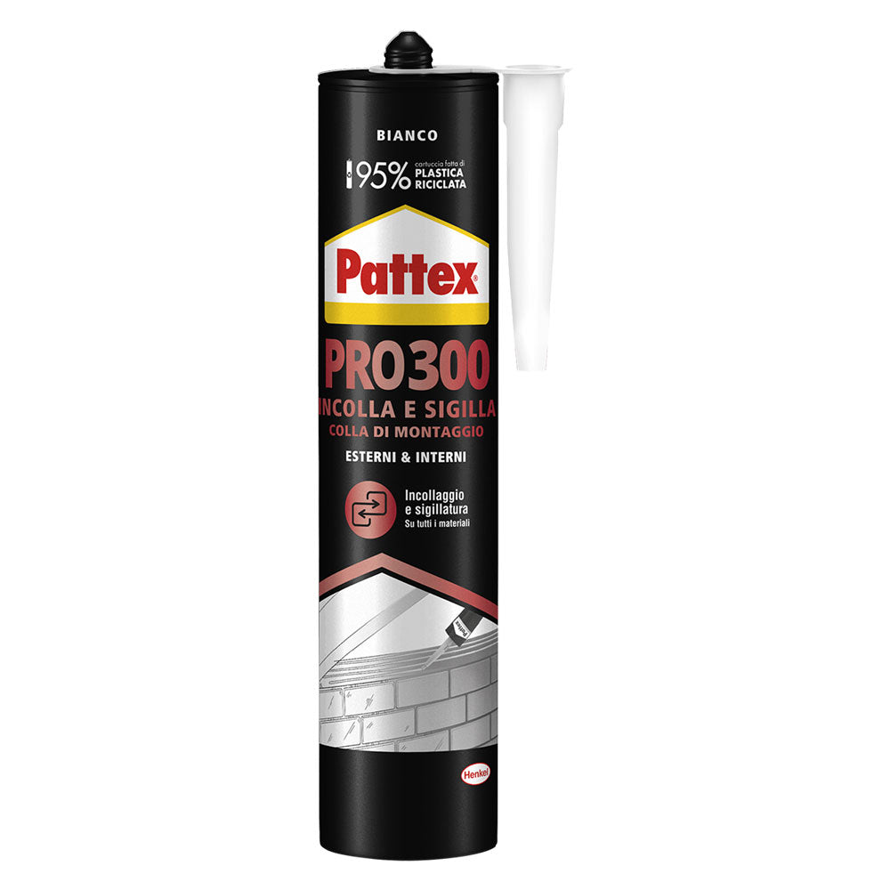 Pattex Colla di Montaggio Sigillante PRO 300 Bianco - cartuccia da 410 g