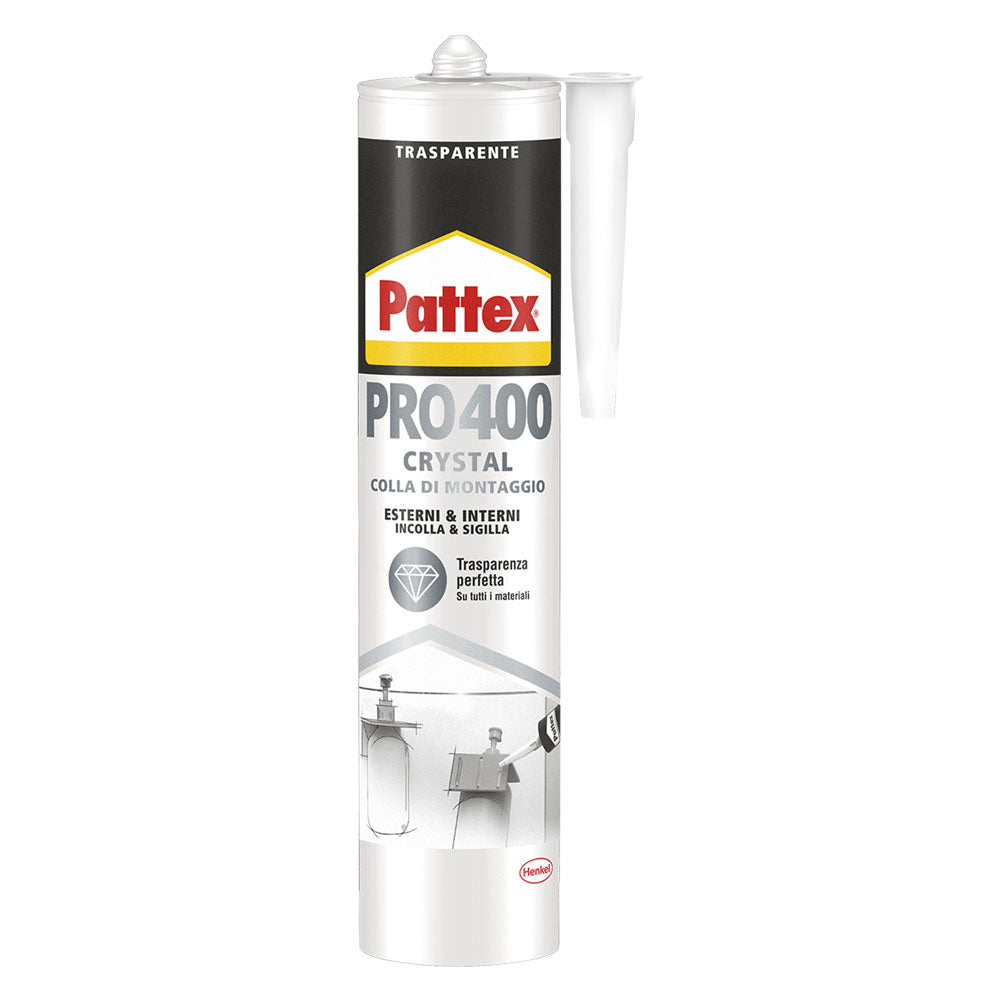 Pattex Adesivo e Sigillante PRO 400 Cristallino da 290 gr - colla sigillante trasparente multiuso Immagine principale del prodotto
