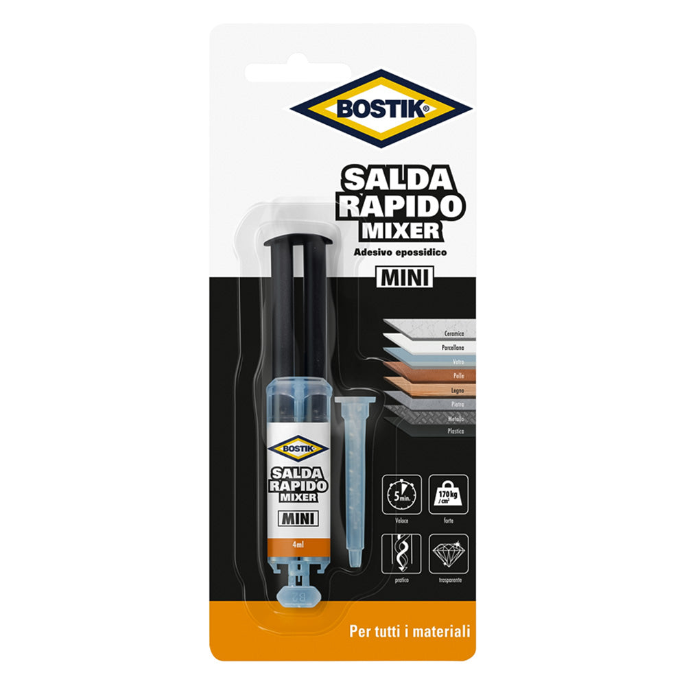 Adesivo epossidico Bostik Salda Rapido Mixer trasparente mini da 4 ml Immagine principale del prodotto