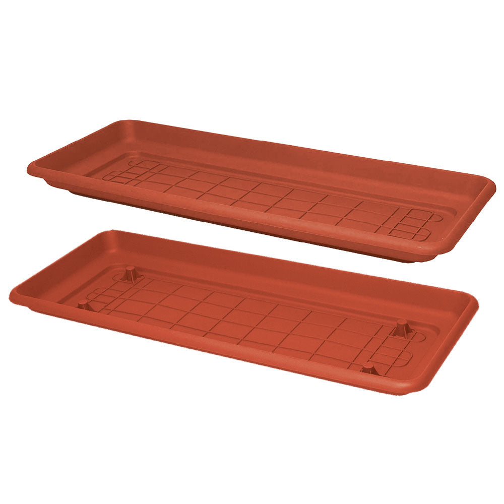 Sottovaso rettangolare Maxi ICS 96x41 cm in polipropilene per fioriere grandi