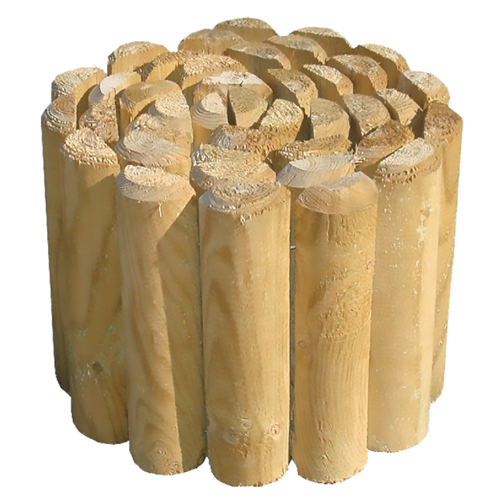 Bordatura rollborder in legno di pino impregnato 6x30 cm da 2,5 metri per aiuole e giardino
