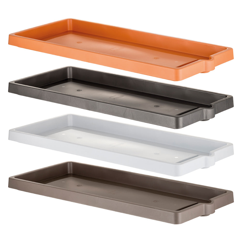 Sottovaso rettangolare in polipropilene antracite effetto legno 60x25 cm BAMA per piante e fioriere