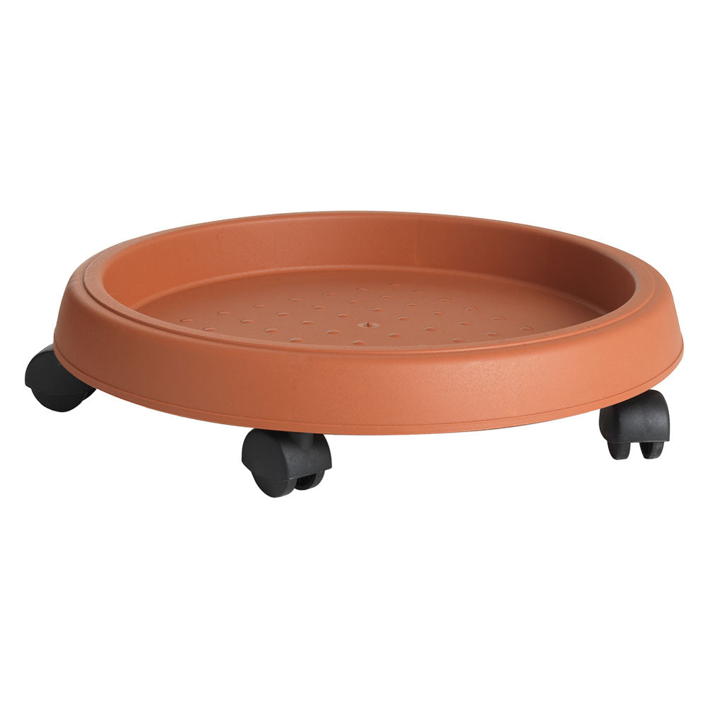 Sottovaso circolare con ruote BAMA colore terracotta diametro 25 cm Immagine principale del prodotto
