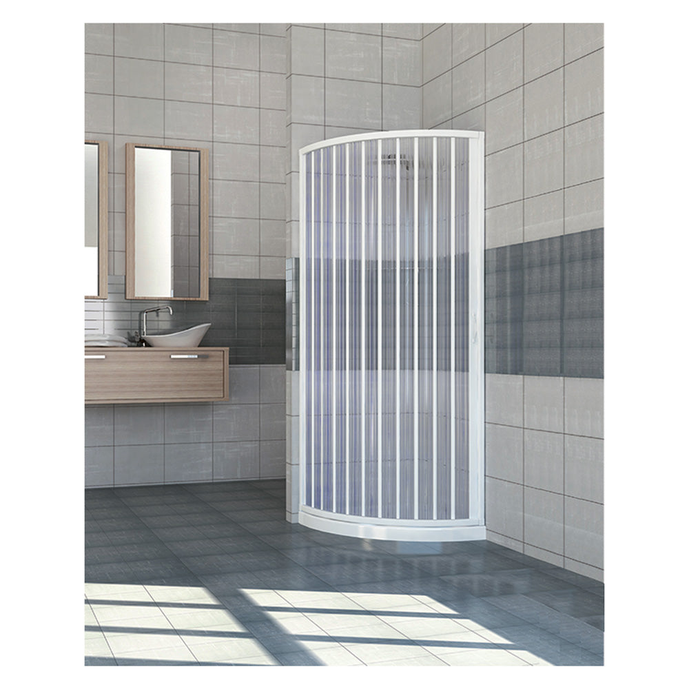 Box doccia ad una porta in PVC bianco Kama - 80x80 cm H 185 cm