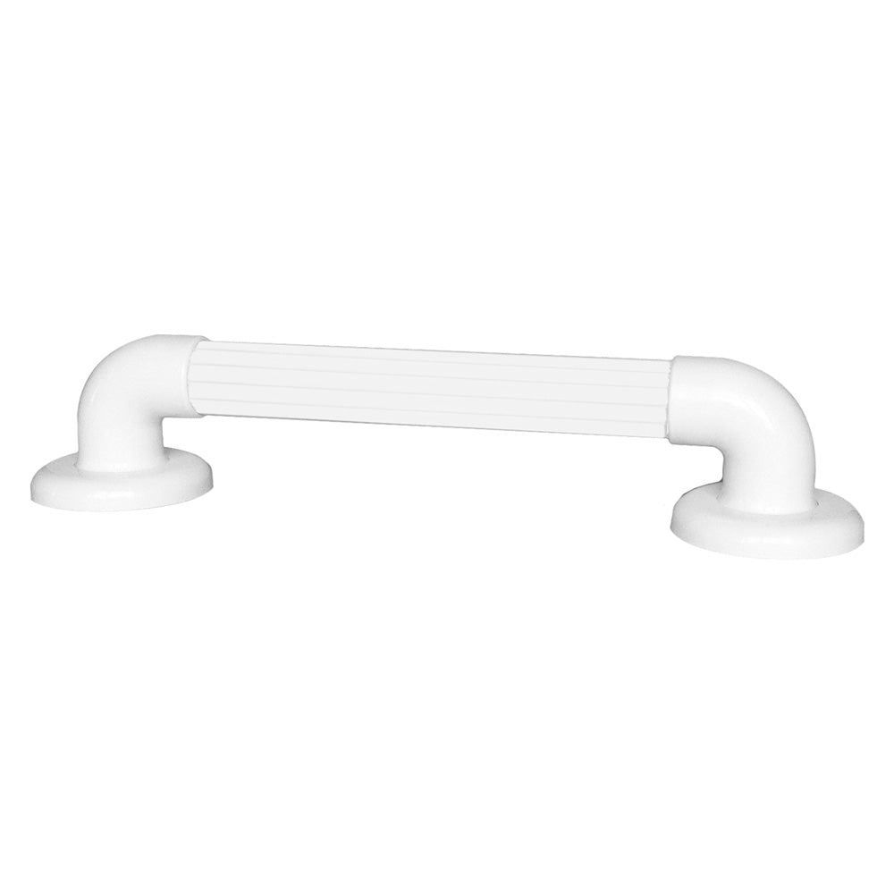 Maniglione d'appoggio per bagno in PVC bianco 45 cm con impugnatura antiscivolo