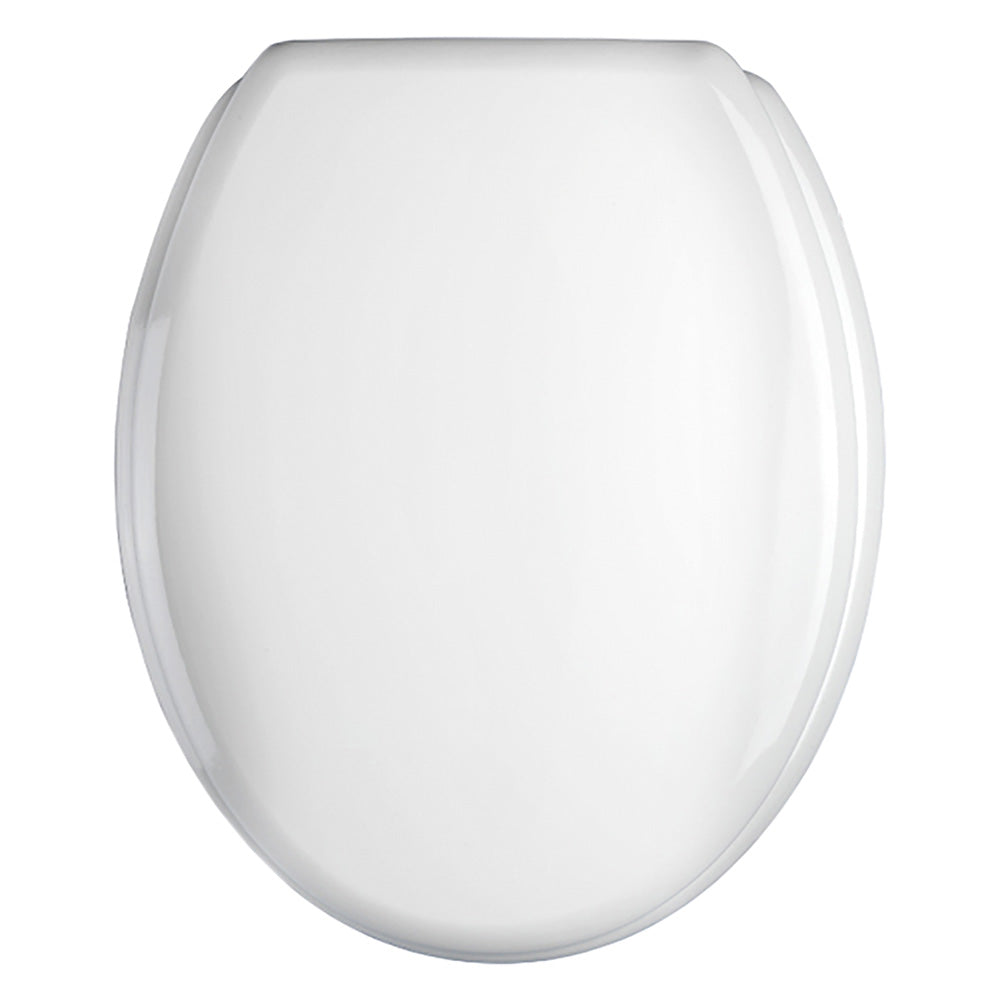 Sedile WC universale in MDF bianco con soft closing - 38 x 44 cm