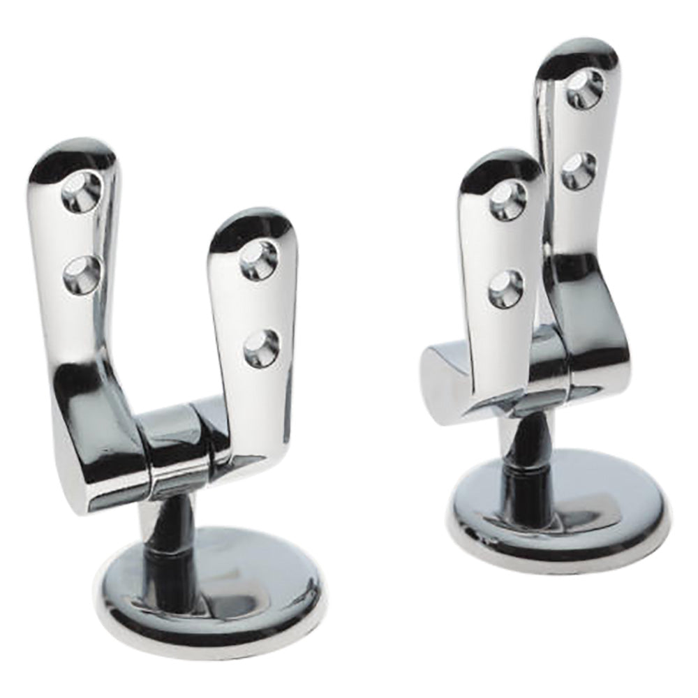 Coppia di cerniere in metallo cromato H18 grande per fissaggio sedile WC - kit 2 pezzi Immagine principale del prodotto