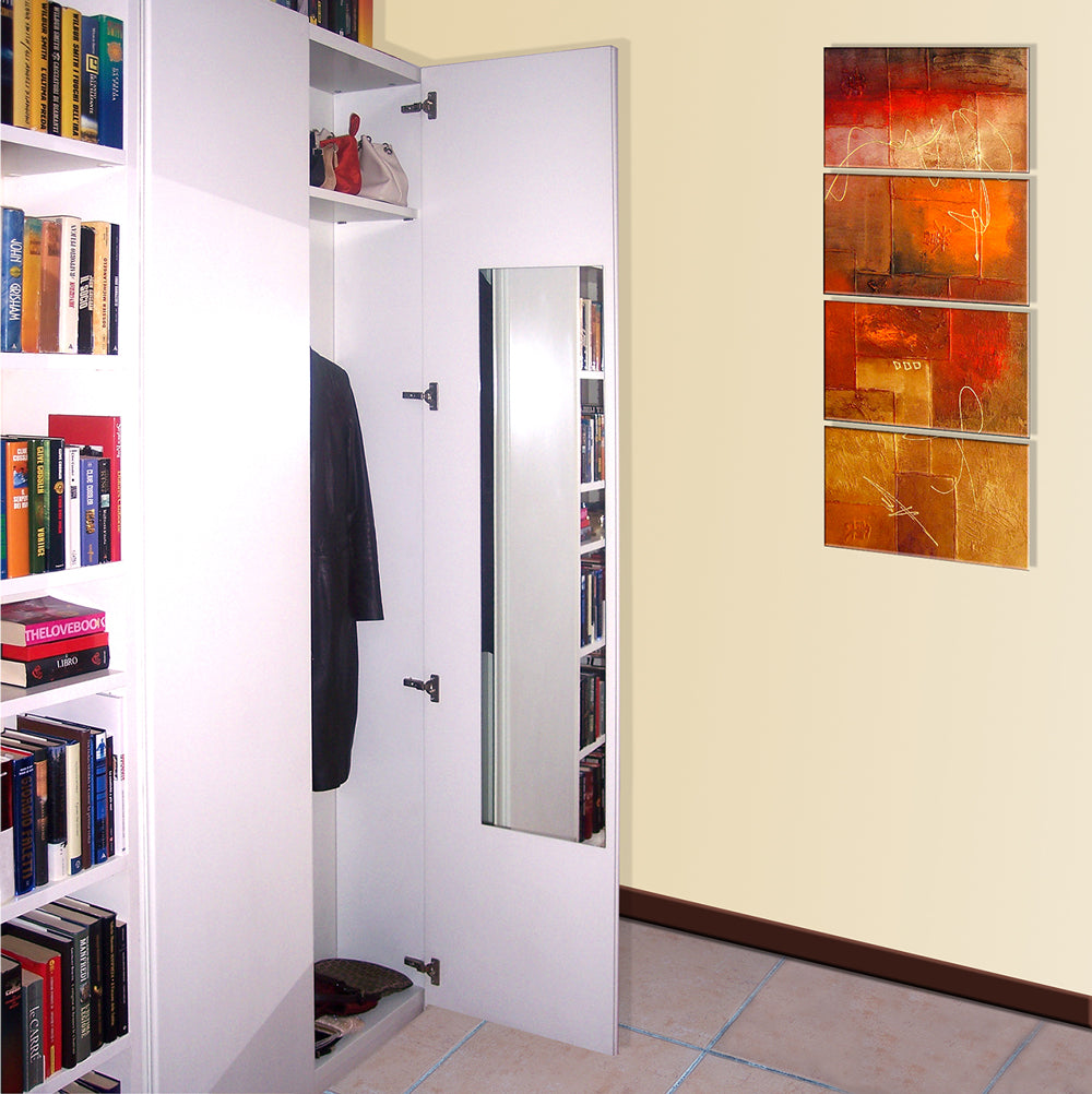 Specchio acrilico per anta armadio 120x34,7 cm leggero e infrangibile
