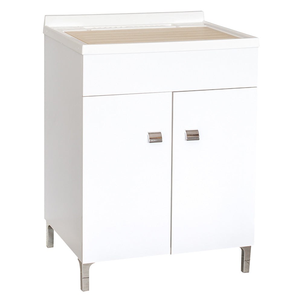 Mobile lavatoio Dana laccato bianco 60 x 50 x h.84 cm con vasca e tavoletta