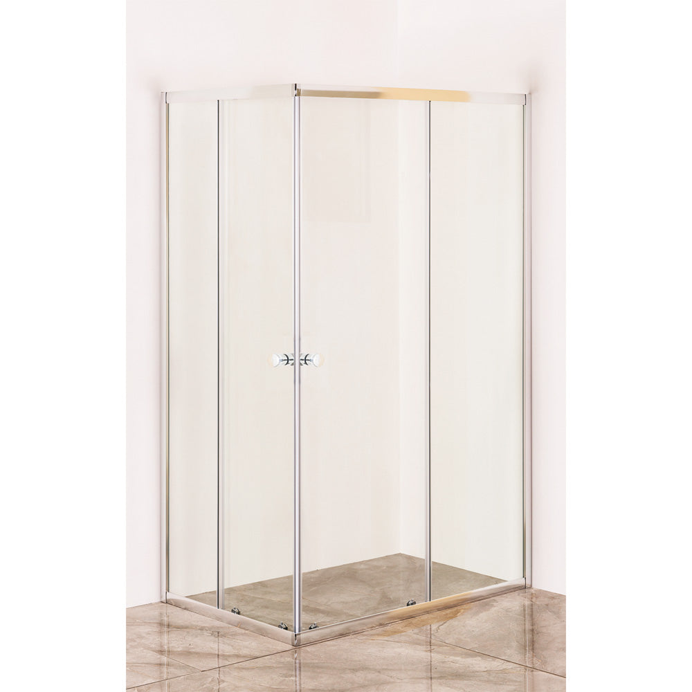 Box doccia in cristallo temperato 6 mm Acqua Marina 70x120 cm a 2 porte scorrevoli con telaio cromato