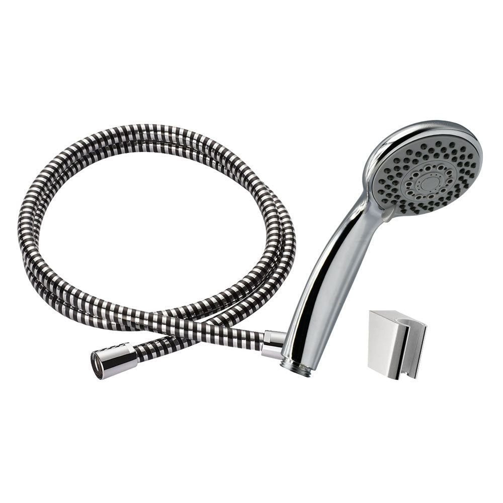 Doccetta 3 getti anticalcare Linea Grey in ABS cromata con flessibile e supporto parete