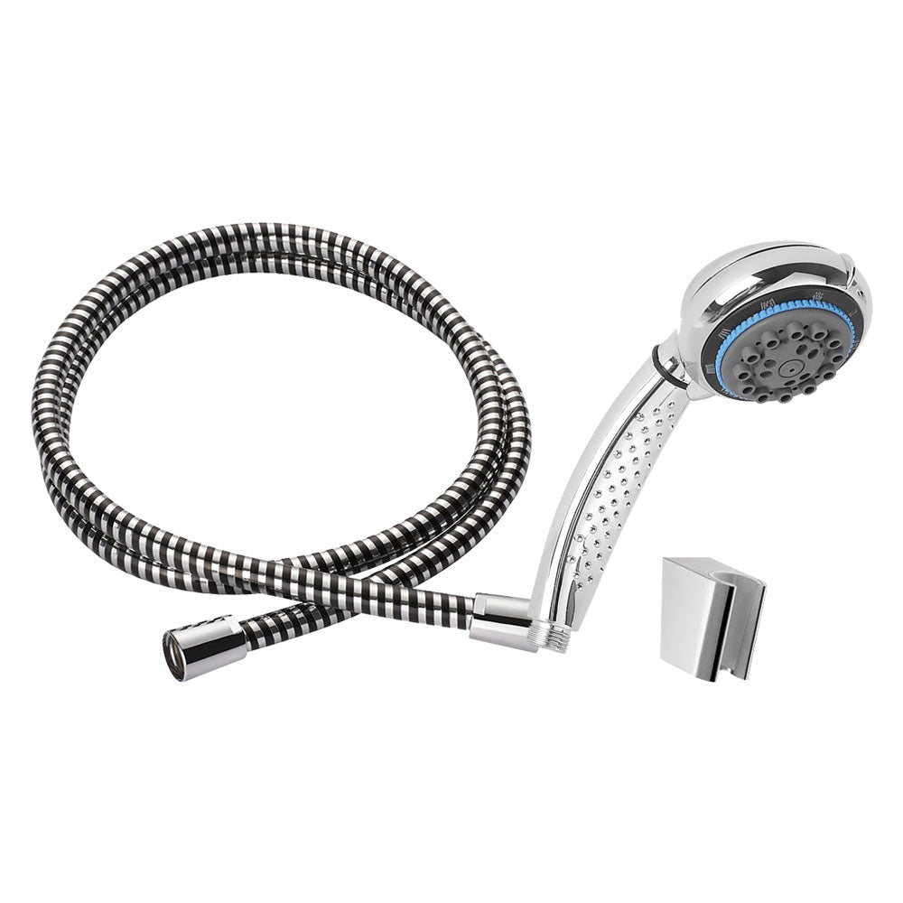 Doccetta Dark Grey 8 getti cromata con tubo flessibile 150 cm e supporto da parete