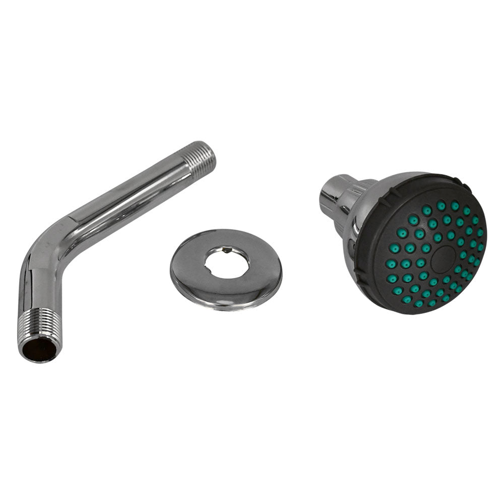 Soffione per doccia monogetto Dark Grey in ABS cromato con snodo e braccio a muro